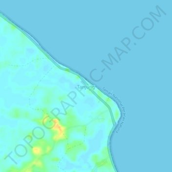 Mapa topográfico Tanjung, altitude, relevo