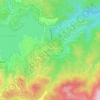 Mapa topográfico Cedar Glen, altitude, relevo