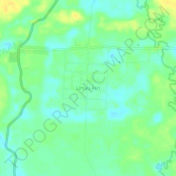 Mapa topográfico Limau Asri, altitude, relevo