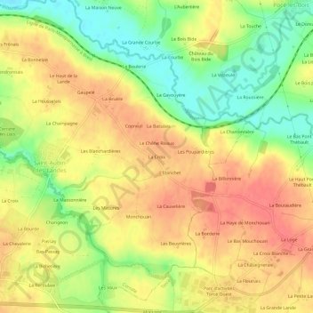 Mapa topográfico La Croix, altitude, relevo