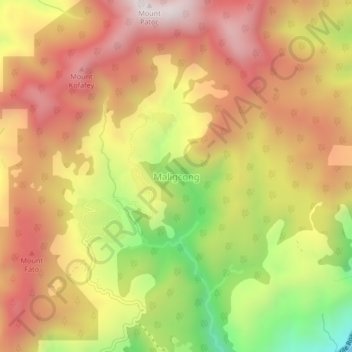 Mapa topográfico Maligcong, altitude, relevo