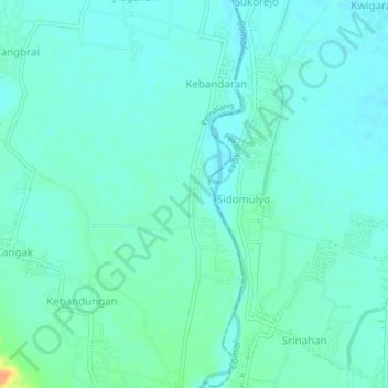 Mapa topográfico Babakan, altitude, relevo