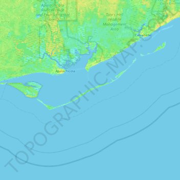 Mapa topográfico Saint George Island, altitude, relevo