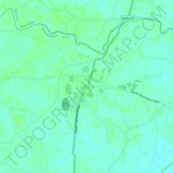 Mapa topográfico Jajuara, altitude, relevo