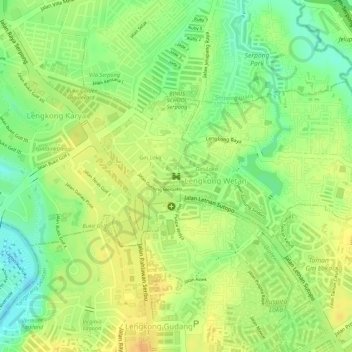 Mapa topográfico BSD, altitude, relevo