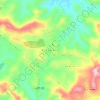 Mapa topográfico Rodrigo Silva, altitude, relevo
