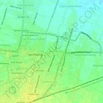 Mapa topográfico Nglundo, altitude, relevo