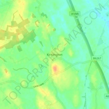 Mapa topográfico Kirklington, altitude, relevo