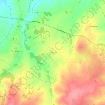 Mapa topográfico La Cottenson, altitude, relevo