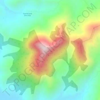 Mapa topográfico Morro do Meio, altitude, relevo
