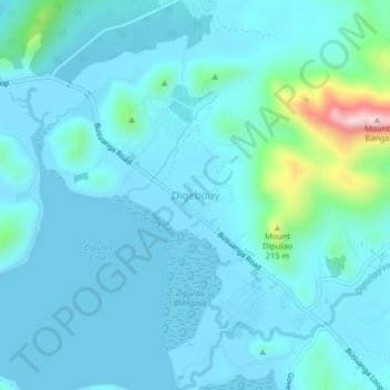 Mapa topográfico Digebouy, altitude, relevo