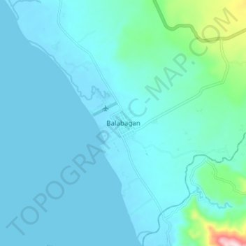 Mapa topográfico Balabagan, altitude, relevo