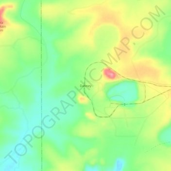 Mapa topográfico Dabney, altitude, relevo