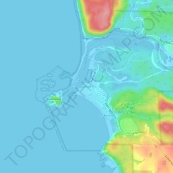 Mapa topográfico La Push, altitude, relevo