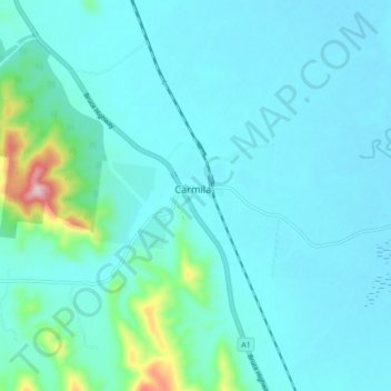 Mapa topográfico Carmila, altitude, relevo