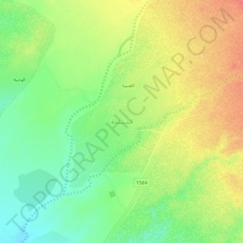 Mapa topográfico Al Mushallahah, altitude, relevo