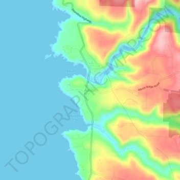 Mapa topográfico Albion, altitude, relevo
