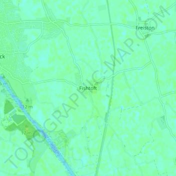Mapa topográfico Fishtoft, altitude, relevo