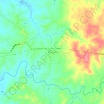 Mapa topográfico Alagao, altitude, relevo