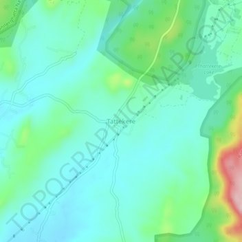 Mapa topográfico Tattekere, altitude, relevo