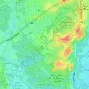 Mapa topográfico Grange Estate, altitude, relevo