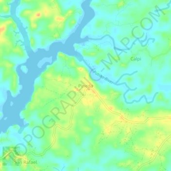 Mapa topográfico Pineda, altitude, relevo