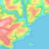 Mapa topográfico West Looe, altitude, relevo