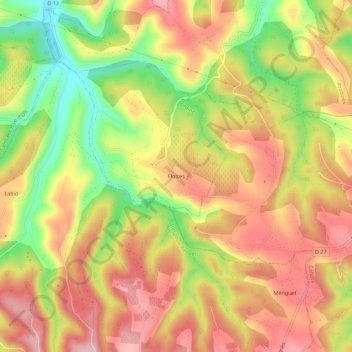 Mapa topográfico Flottes, altitude, relevo