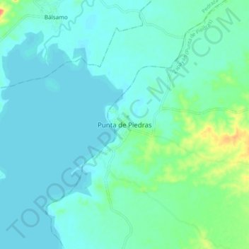 Mapa topográfico Punta de Piedras, altitude, relevo