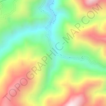 Mapa topográfico Dos Quebradas, altitude, relevo