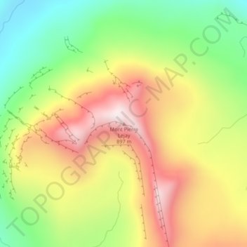 Mapa topográfico Mont Pierre Lejay, altitude, relevo