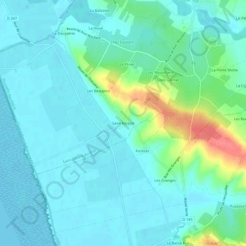 Mapa topográfico Saint-Nicolas, altitude, relevo