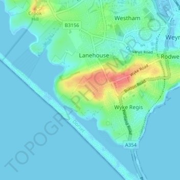 Mapa topográfico Mandeville, altitude, relevo