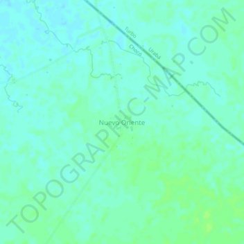 Mapa topográfico Nuevo Oriente, altitude, relevo