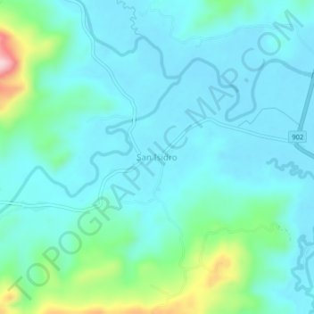 Mapa topográfico San Isidro, altitude, relevo