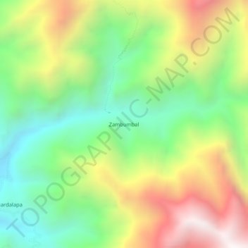 Mapa topográfico Zambumbal, altitude, relevo