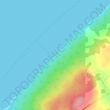 Mapa topográfico Digby Neck, altitude, relevo