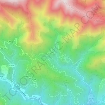 Mapa topográfico Valos, altitude, relevo