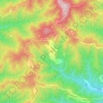 Mapa topográfico Fietri, altitude, relevo