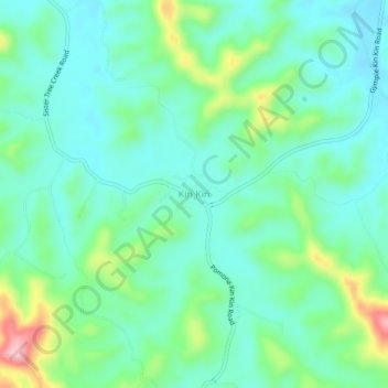 Mapa topográfico Kin Kin, altitude, relevo