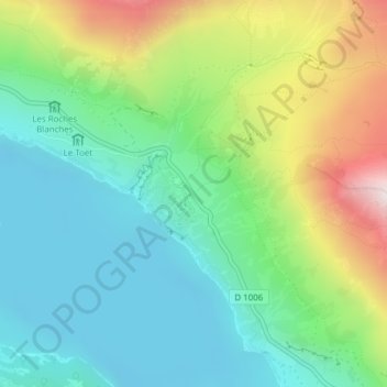 Mapa topográfico Plan des Fontainettes, altitude, relevo