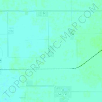 Mapa topográfico 21H, altitude, relevo
