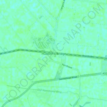 Mapa topográfico Hubbert's Bridge, altitude, relevo