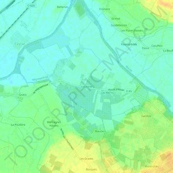 Mapa topográfico Laturaille, altitude, relevo