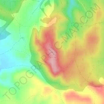 Mapa topográfico Esculca, altitude, relevo