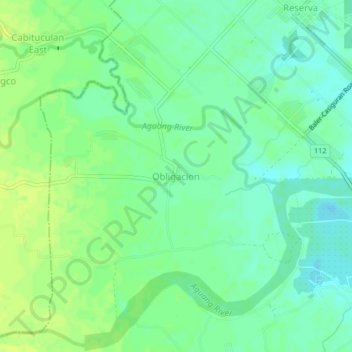Mapa topográfico Obligacion, altitude, relevo