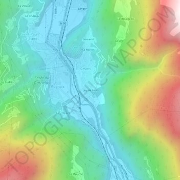 Mapa topográfico Luy de Four, altitude, relevo