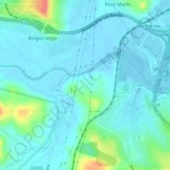 Mapa topográfico La Menacha, altitude, relevo