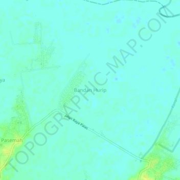 Mapa topográfico Bandan Hurip, altitude, relevo