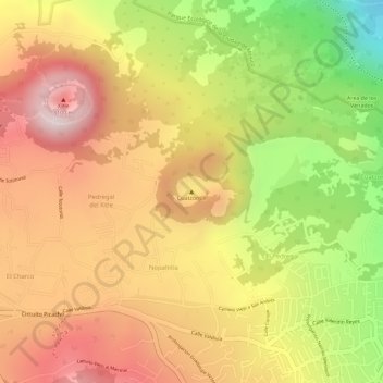 Mapa topográfico Cuatzontle, altitude, relevo